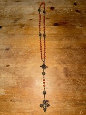 Rosenkranz Mit Alter Korallenkette Silber
