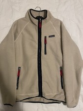 Patagonia Damen Retro Pile Fleece Hoodie Jacke Natur Weiss Gr L