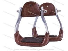 Sattelleder Aluminium Steigbügel Western Pferd Barrel Show Racing Silber Zügel