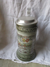 Gerzit - Keramik Bierkrug mit Zinndeckel - Frankfurt am Main ca. 0,5