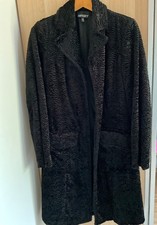 Fake Persianer Mantel schwarz Gr.38