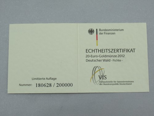 Euro goldmünze 2012 - 20,