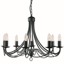 Elegante Pendelleuchte in Schwarz innen Decke 8FL Beleuchtung Lampe Kronleuchter