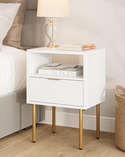 Modernes nachttisch weiß - nachttisch, gold
