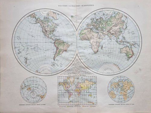 1895 antik landkarte welt - 1895,