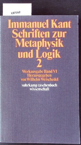 Schriften zur metaphysik - zur, und