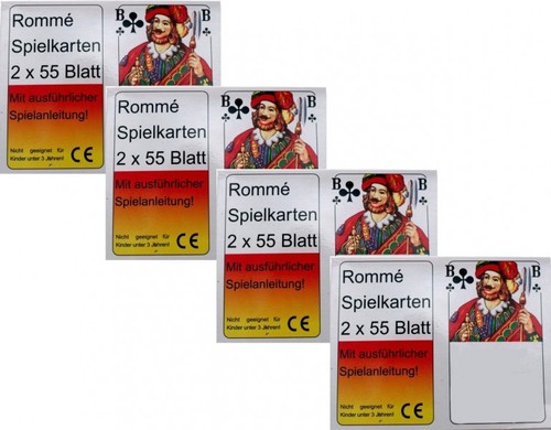 8x55 romme karten kartenspiel - romme,