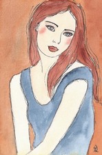 PORTRAIT Frau Mädchen Tusche