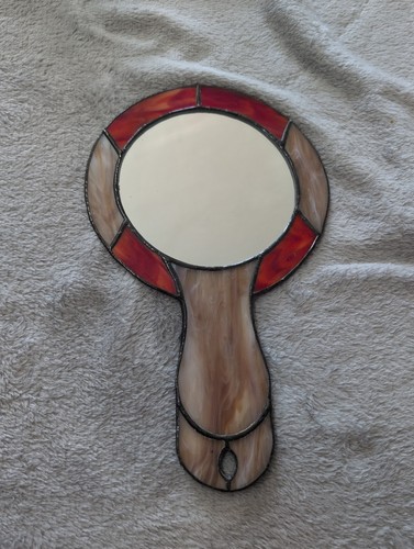 Vintage buntglas handspiegel - buntglas,
