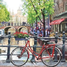 Servietten Lunch – 33 x 33 cm – 3-lagig – 20 Servietten - Fahrrad in Amsterdam