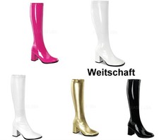 70er GOGO Stiefel Gr. 36-46 vers. Farben Damen Damenstiefel Gogostiefel Fasching