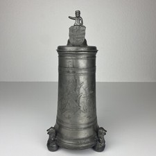 Großer Prunk Zinn Krug Humpen