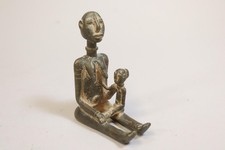 10cm Mutter-Kind-Figur Stammeskunst Bronze Figur Dogon Mali (HB958)