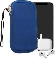 kwmobile Handytasche S 4,5" Neopren Hülle Blau Handy Tasche 14,4x8,3cm