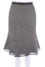 MORE & MORE Rock Godetrock Wolle D 42 Grau-Töne