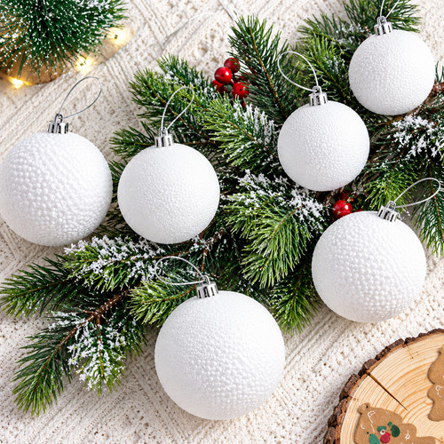 Weiße weihnachtskugeln 6er - weiße,