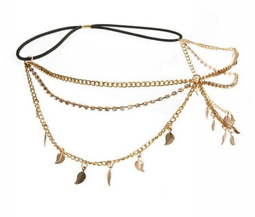 Haarband blätter gold farbig - blätter, gold-farbig