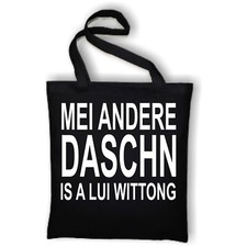 Mei andere Daschn is a Lui Wittong Baumwolltasche Jute Schwarz (Art.-Nr.119)