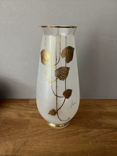 Vintage glasvase signiert - vintage,
