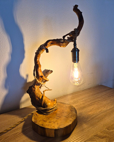 Tischlampe holz ast wurzel - tischlampe,