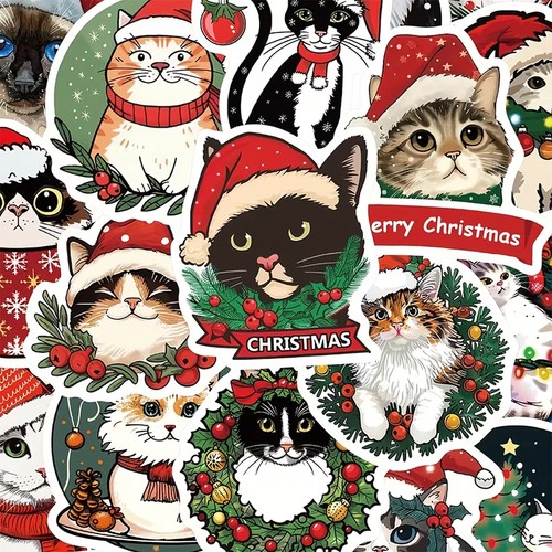 Weihnachts katzen sticker 50er - weihnachts,
