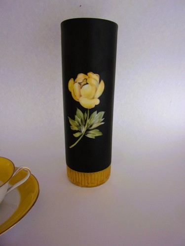 Vase schwarz mit gelber - schwarz,
