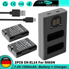 2x EN-EL14 EL14a Akku & Dual