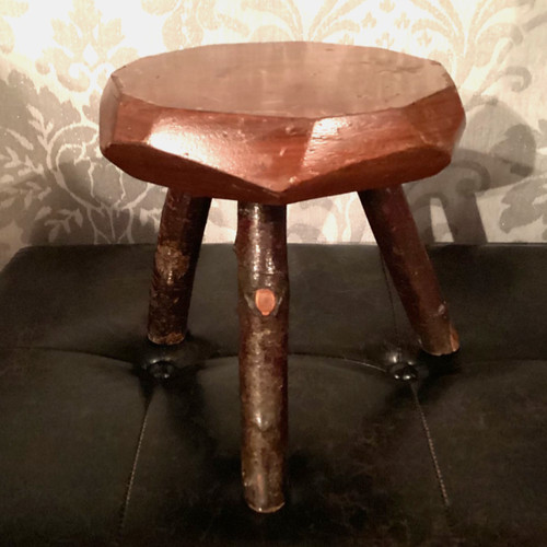 Vintage rustikaler melkhocker - vintage,