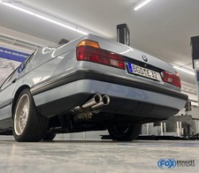  Edelstahl Sportauspuff-Komplettanlage BMW 7er E32 740i 2x76mm abgeschrägt