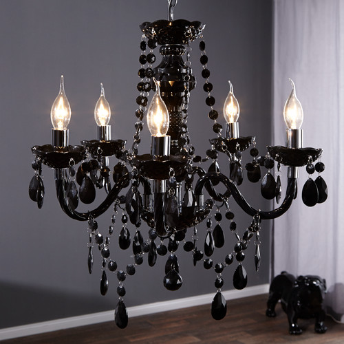 Kronleuchter black crystal - black,