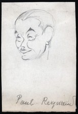 Paul Reynaud politicien homme politique Portrait drawing dessin van Caulaert
