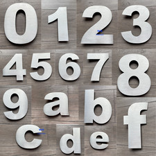 Hausnummer Edelstahl 20cm/17cm Arial Black 0 1 2 3 4 5 6 7 8 9 a b c d e f V2A