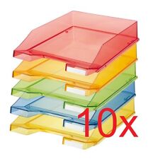 10x Briefkorb Ablage Briefablage Briefkörbe DIN A4 farbig-transparent - 2. WAHL