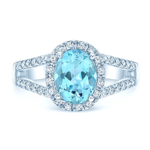 18k weißgold oval aquamarin - 18k,