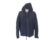  BUGATTI  LEDERJACKE blau mit Kapuze Herren Gr.54*NEU**KW