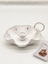 CHIC ANTIQUE Kammerleuchter Kerzenhalter Weiß Vintage Landhaus #202268