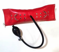 Latex Bondage Halsband aufblasbarer Halsreif Halskrause BDSM rot M