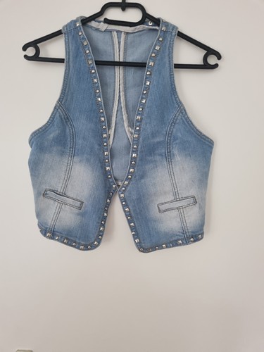 Jeansweste nieten denim hell - jeansweste,