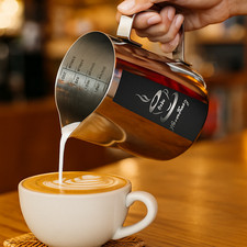 Milchkännchen Edelstahl 600ml –Milchaufschäumer Kanne für Cappuccino & Latte Art