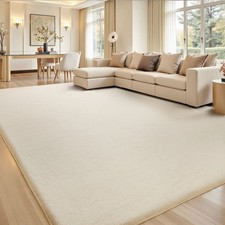 Teppich Wohnzimmer Kunstfell Plüsch Hochflor Shaggy Weich Waschbar Kaninchenfell