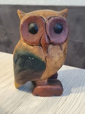 Wunderschöne Dekoration Figuren Eule Aus Holz Schöne Farben Und Form H13cm 