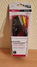 Kabel Scart / Cinch Verbindung 1,5 Meter lang IN/OUT verstellbar neu OVP
