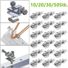 10~50Stk Erdungsklemme Alu Edelstahl PV Solarpanel Erdung Klemme Für Aluprofil 