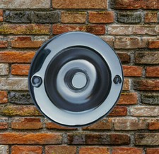 Runder Klingeltaster Klingelknopf Einbau Metall Chrome Klingeldrücker Klingel