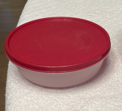 Tupperdose flach rund rot