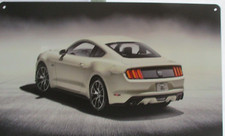 Blechschild Auto Ford Mustang GT aufhängbar weiß neuwertig Geschenk Deko