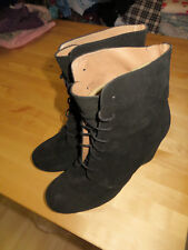 Wera Stockholm Schnürstiefel Wildleder Plateau Stiefelette schwarz Gr. 40 NEU