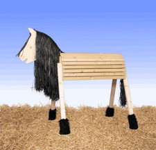 Holzpferd 100cm dunkelbraun