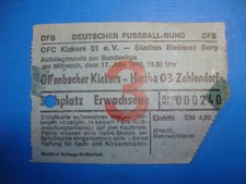 1970 Ticket OFC Kickers Offenbach Hertha 08 Zehlendorf Eintrittskarte Sammler 