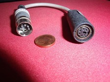 SELTEN! METALL 5 pol DIN STECKER ADAPTERKABEL + 6 pol MINI DIN PS2 Kp used 25050